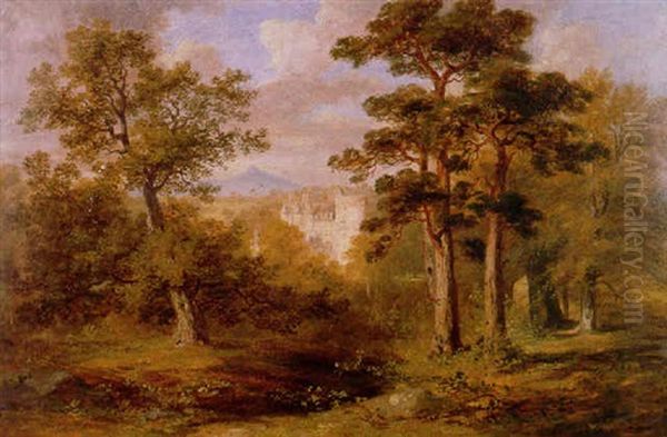 Trees At Castle Fraser, Aberdeenshire Oil Painting by James William Giles