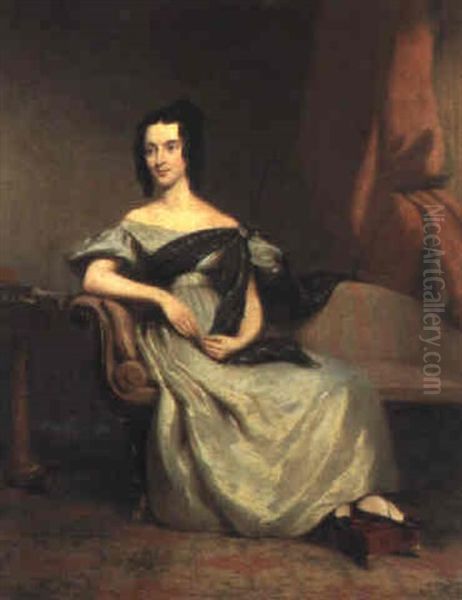 Portrait Of A Lady Oil Painting by James William Giles