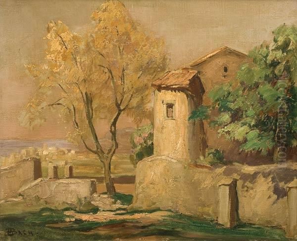 Paisaje Con Casa Oil Painting by Marcel Bach