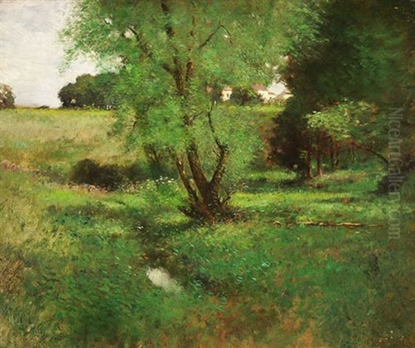 Views Of Rock Creek Park And Maryland Landscape With View Of Farmhouses: Two Works Oil Painting by Delancey W. Gill