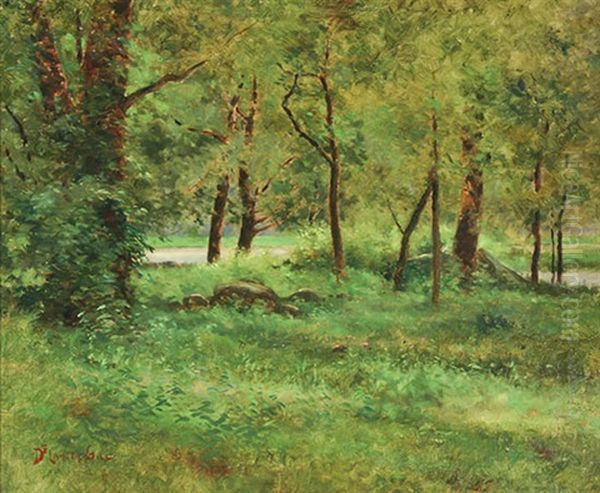 Forest Clearing With Stream Oil Painting by Delancey W. Gill