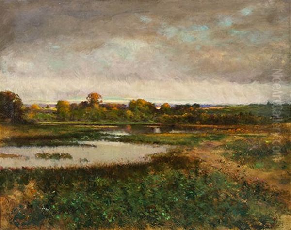 Maryland Landscape With Pond Oil Painting by Delancey W. Gill