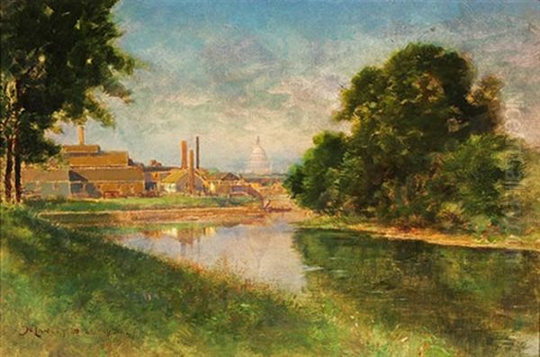 View Of The Capitol From The Anacostia Oil Painting by Delancey W. Gill