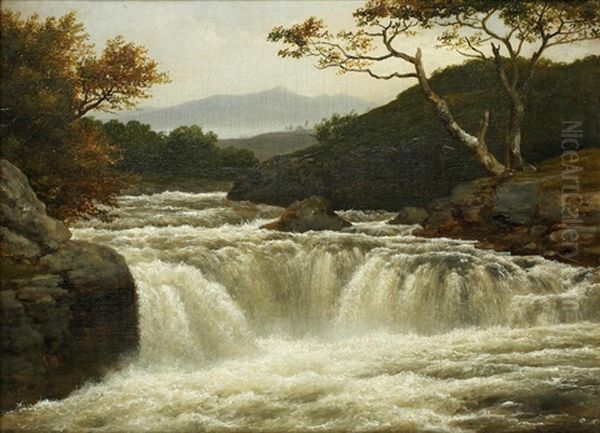 Near Betws-y-coed, North Wales, A Pair Oil Painting by Edmund Gill