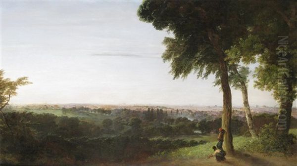 View Of London From Highgate - Morning Oil Painting by Edmund Gill