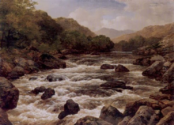 Flusslandschaft Im Nordlichen Wales Oil Painting by Edmund Gill