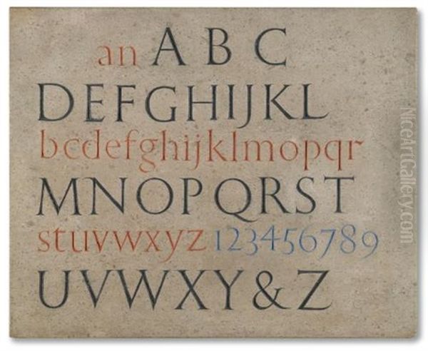 Alphabet Oil Painting by Eric Gill