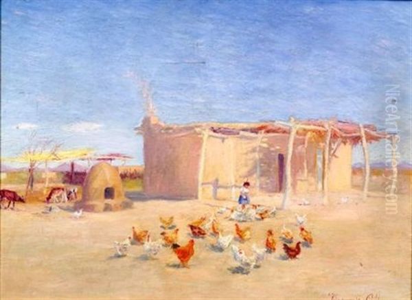 Pueblo Oil Painting by Mariquita Gill