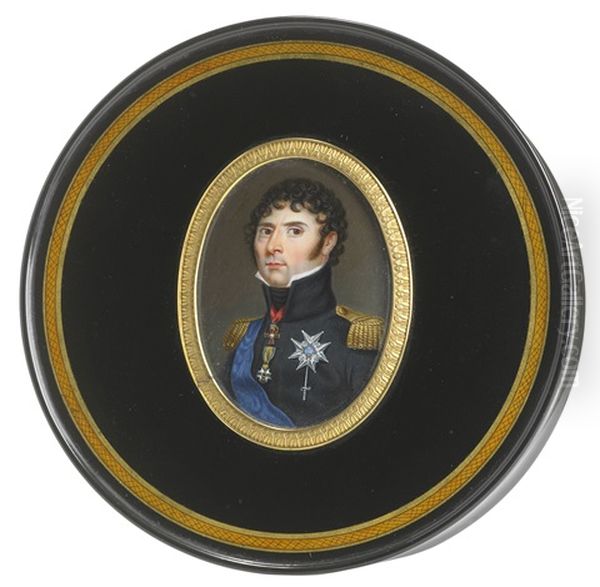 Portratt Av Kronprins Karl Johan Sedermera Kung Karl Xiv Johan (1763-1844) (after Francois Gerards) Oil Painting by Jakob Axel Gillberg