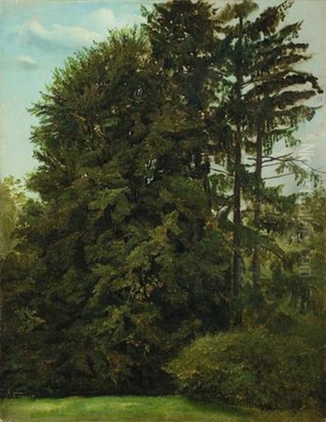 Im Grossen Garten, Dresden Oil Painting by Christian Friedrich Gille