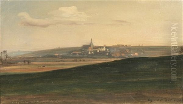 Weite Landschaft Mit Einem Dorf Oil Painting by Christian Friedrich Gille