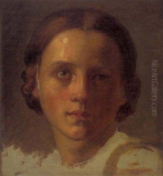 Bildnis Einer Jungen Frau Oil Painting by Christian Friedrich Gille