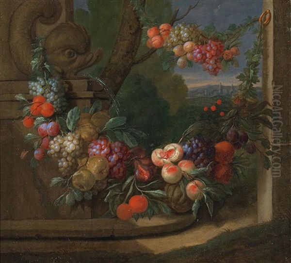 A Still Life Of Fruit Oil Painting by Jan Pauwel Gillemans The Elder