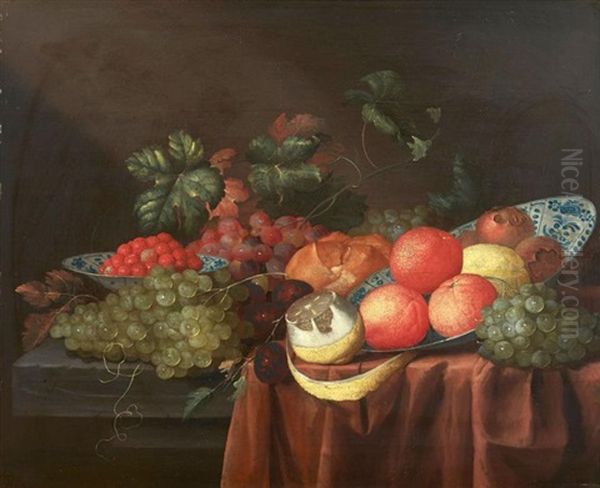 Nature Morte De Fruits Oil Painting by Jan Pauwel Gillemans The Elder