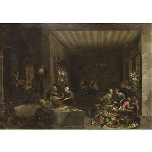 La Cucina Oil Painting by Jan Pauwel Gillemans The Elder