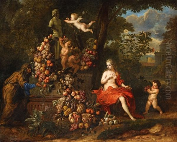 Vertumnus And Pomona, An Allegory Of Autumn Oil Painting by Jan Pauwel Gillemans the Younger