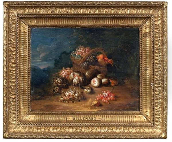 Stillleben Mit Trauben, Melone, Pfirsichen Und Anderen Fruchten Oil Painting by Jan Pauwel Gillemans the Younger