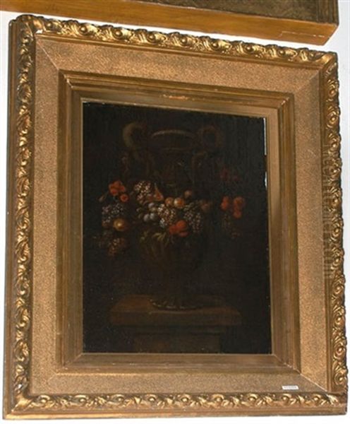 Vase Mit Obstgirlande Oil Painting by Jan Pauwel Gillemans the Younger