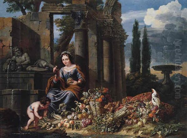 Allegory Of Summer Oil Painting by Jan Pauwel Gillemans the Younger