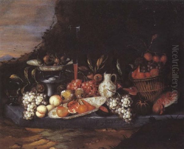 Nature Morte Aux Fruits Oil Painting by Jan Pauwel Gillemans the Younger