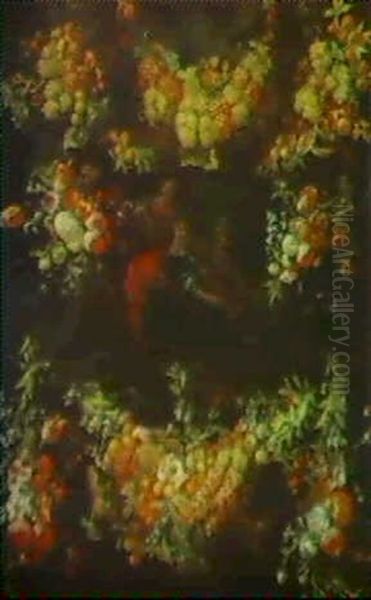 Guirlande De Fleurs Et De Fruits Oil Painting by Jan Pauwel Gillemans the Younger