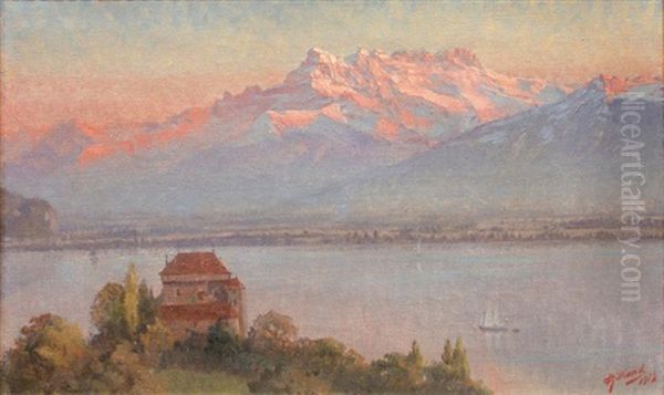 Chateau Du Catelard Montreux Oil Painting by Vincent Gilliand