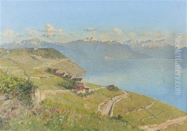 Das Weindorf Chenaux Im Lavaux Oil Painting by Vincent Gilliand