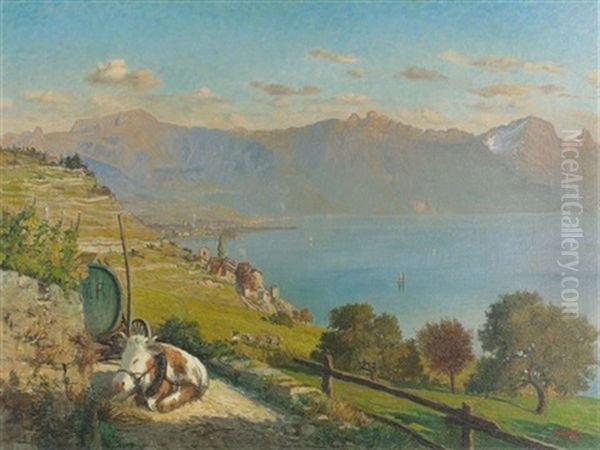 Blick Auf St-saphorin Und Den Genfersee Oil Painting by Vincent Gilliand