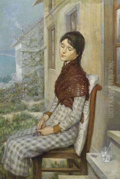 La Convalescente (violette) Oil Painting by Eugene Gilliard