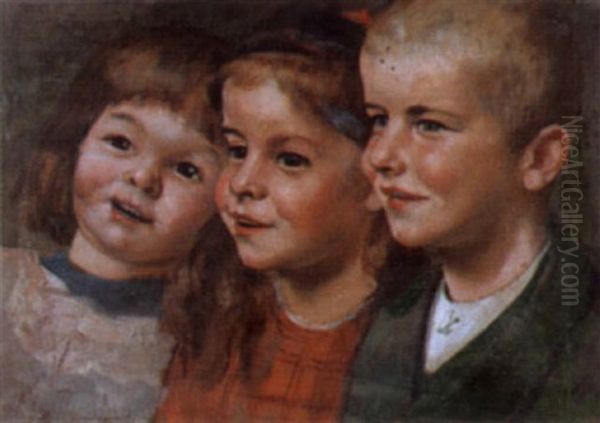 Die Kinder Des Kunstlers Oil Painting by Eugene Gilliard