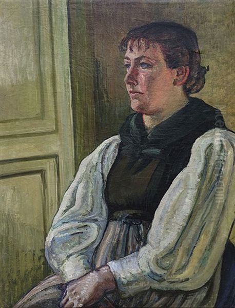 Epouse De Edouard Vallet. Portrait D'une Femme Assise Oil Painting by Marguerite Gilliard