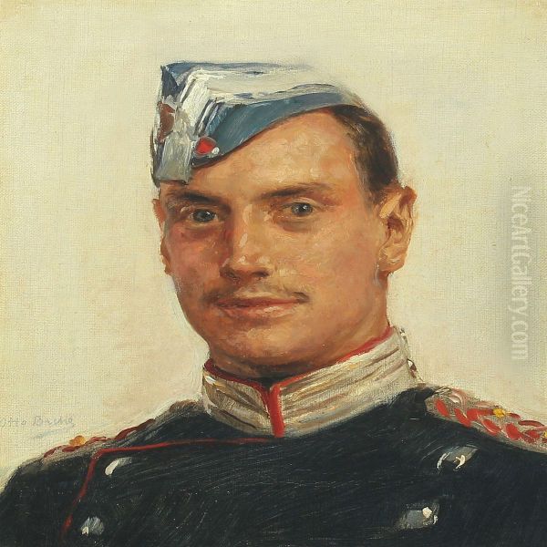 Crown Prince Christian In The Royal Danish Guards Uniform Oil Painting by Otto Bache