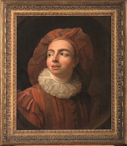 Portrait De Mezzetin Oil Painting by Claude Gillot