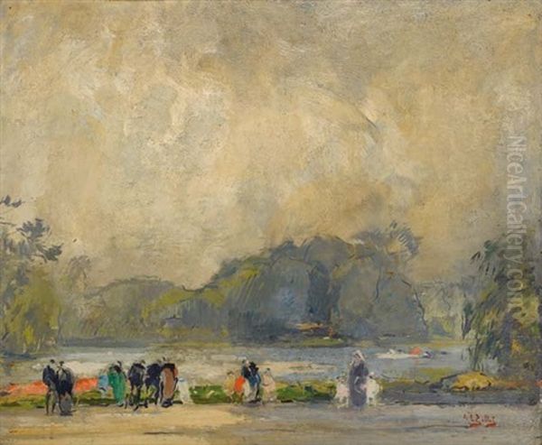 Le Bois De Boulogne Oil Painting by Eugene Louis Gillot