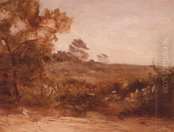 Tranquil Landscape Oil Painting by Eugene Louis Gillot