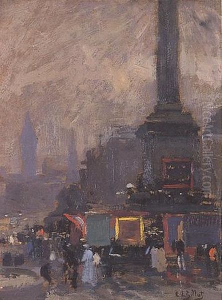 Trafalgar Square Oil Painting by Eugene Louis Gillot