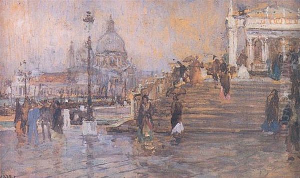 La Salute A Venise Oil Painting by Eugene Louis Gillot