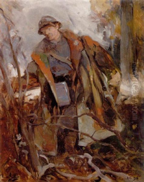 Soldat I Bla Uniform, 1. Verdenskrig by Eugene Louis Gillot