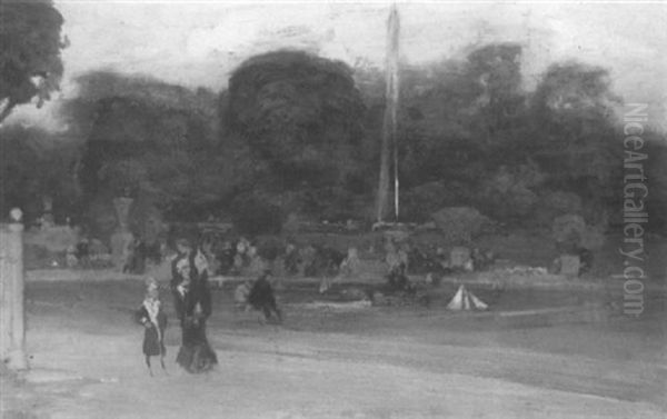 Jardin Du Luxembourg Oil Painting by Eugene Louis Gillot