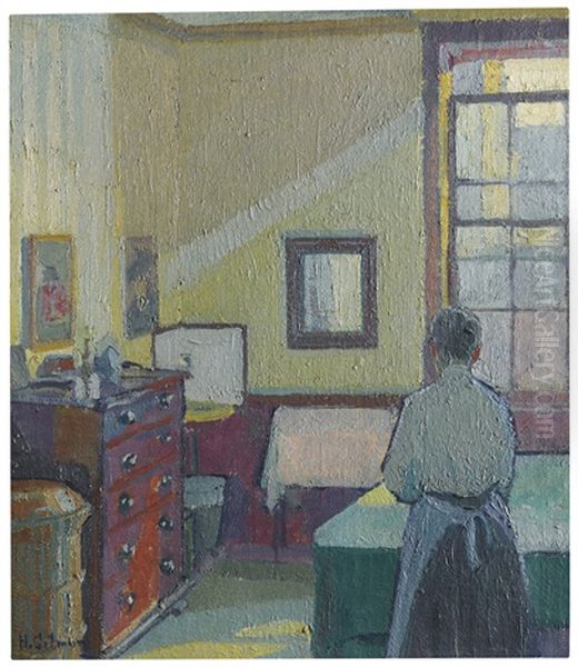 Interior (mrs Mounter) Oil Painting by Harold Gilman