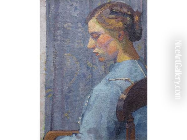 Portrait Of A Lady Oil Painting by Harold Gilman