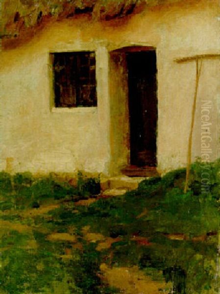 A Cottage Door Oil Painting by Harold Gilman