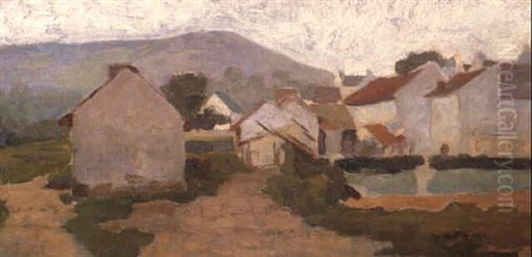 Farm Buildings Oil Painting by Harold Gilman