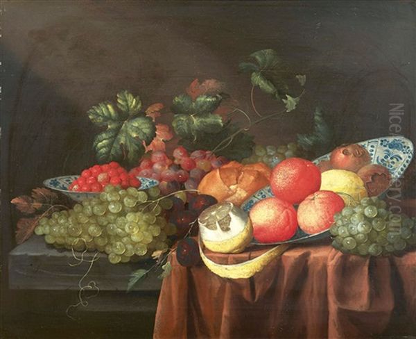 Nature Morte De Fruits by Jan Pauwell Gilmans the Elder