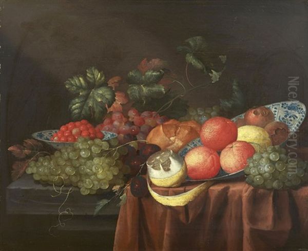 Nature Morte De Fruits Oil Painting by Jan Pauwell Gilmans the Elder