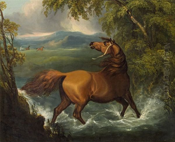 Brown Horse At A River Oil Painting by Sawrey Gilpin