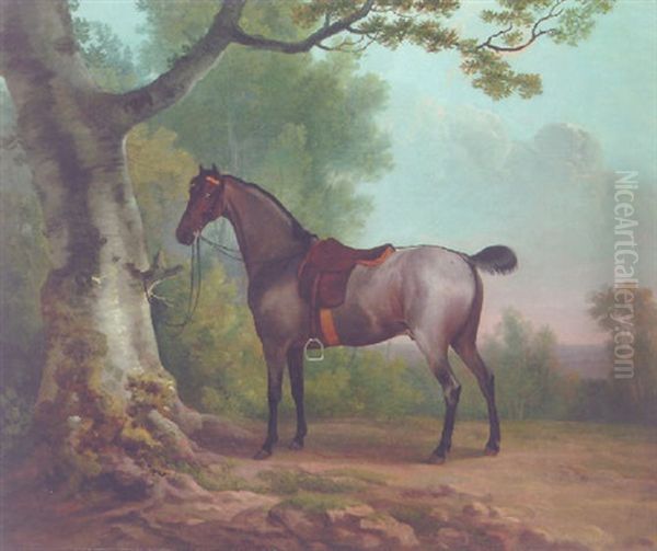 A Strawberry Roan Hunter In A Landscape Oil Painting by Sawrey Gilpin