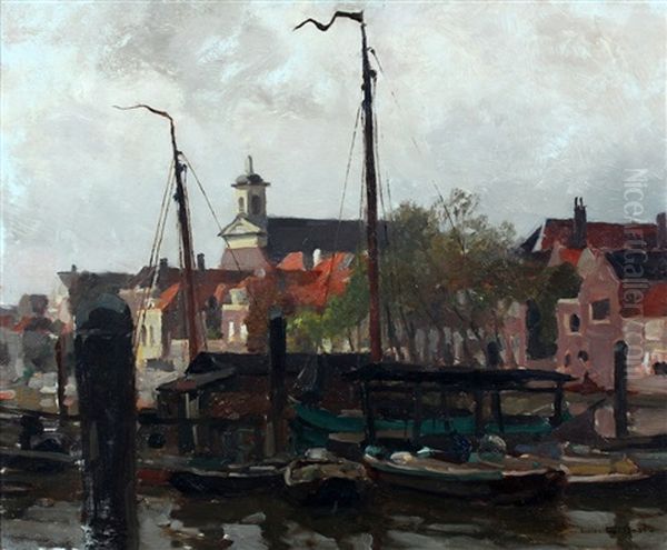 Gezicht Op Delfshaven Oil Painting by Victor Olivier Gilsoul