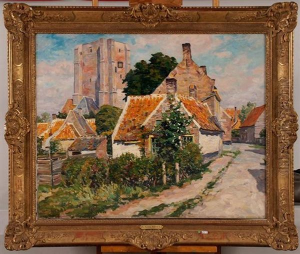 Vue Du Village De Lisseweghe Oil Painting by Victor Olivier Gilsoul