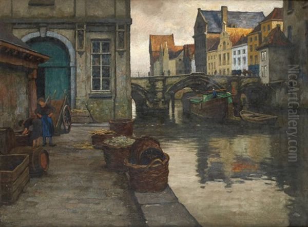 Sur Les Quais Oil Painting by Victor Olivier Gilsoul